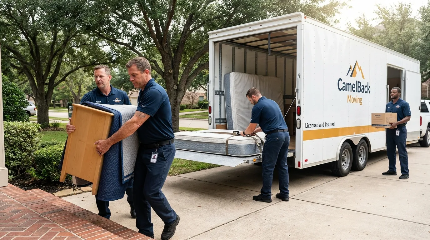 Crew loading residential truck for cross-state move from Orlando, FL